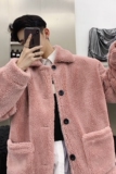 冬季冰岛绒大衣加厚翻领男女毛毛外套上衣A345-1017-P140，女装短外套，电商A345