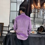 秋季新款紫萝兰领带配饰加厚面料气质长袖衬衣A345-1035-P75，男装衬衫，电商A345