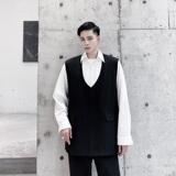 新款超短长袖西服马甲二件套男潮牌A345-137-P135，男装西服，电商A345