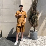 夏季时尚定制纯棉气质衬衣短裤套腰带束腰男韩版A345-1089-特P85，男装牛仔裤，电商A345