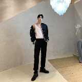 春秋韩版潮流S花边装饰男士休闲长裤A345-1068-P65，男装休闲裤，电商A345