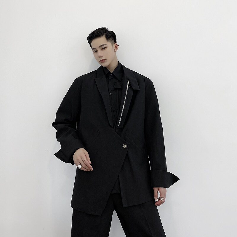 红西服上衣拉链装饰斜插袋外套男A345-1308-P125,男装西服,电商A345