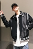 春秋韩版青年流行翻领潮流花边配饰男士夹克外套A345-1026-P105，男装夹克，电商A345