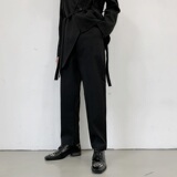 原创黑色宽松新款休闲直筒西裤男女可穿A345-130-1-P68，男装西裤，电商A345