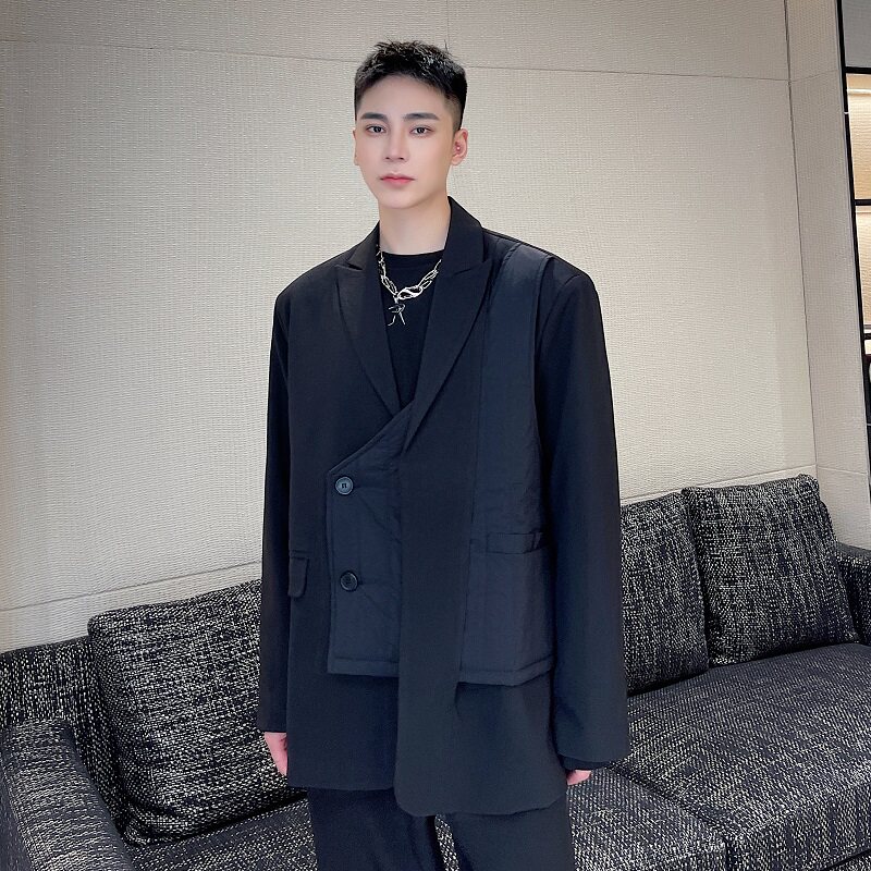 红炸街西服外套男高级感黑色上衣设计感小众A345-1823-P135,男装西服,电商A345