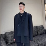 红炸街西服外套男高级感黑色上衣设计感小众A345-1823-P135，男装西服，电商A345