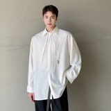 男设计感小众气质衬衫长袖韩版时尚白色衬衣A345-1998-P75，男装衬衫，电商A345