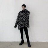 20年春秋原创小众立领个性印花蝙蝠衫百搭卫衣A345-1176-P95，男装卫衣，电商A345