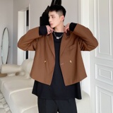 男发型师宽松拼接短款小西服青年韩版百搭网红西装A345-1835-P125，男装西服套装，电商A345