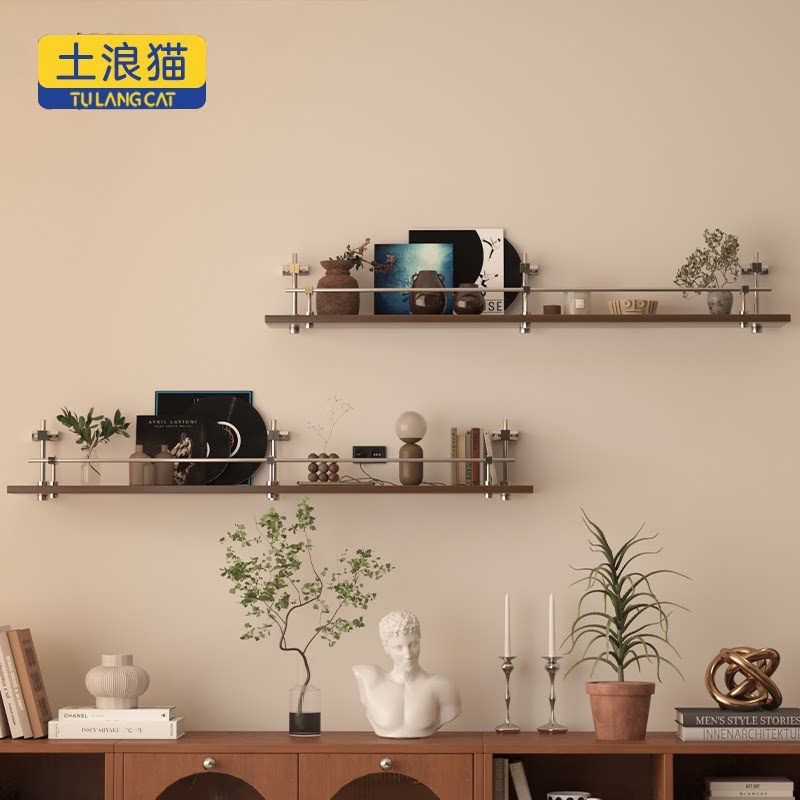 上墙光轴杂志架实木书报置物架图片