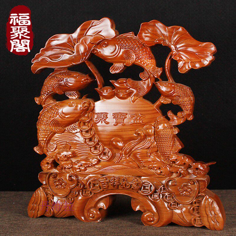 开光桃木群鱼戏水聚宝盆摆件摆台风水家居镇宅招财工艺品开业礼品在类目 饰品/流行首饰/时尚饰品新, 摆件中 - 来自Buy2taobao.com提供专业的淘宝代购服务