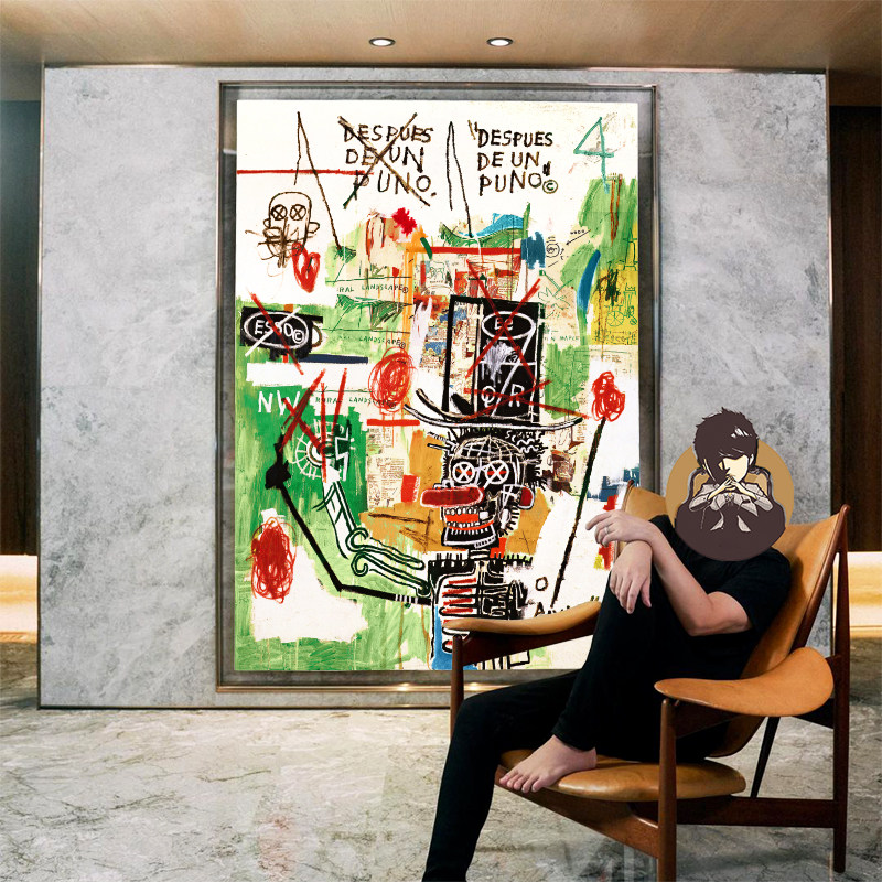 巴斯奎特挂画潮流涂鸦周杰伦同款