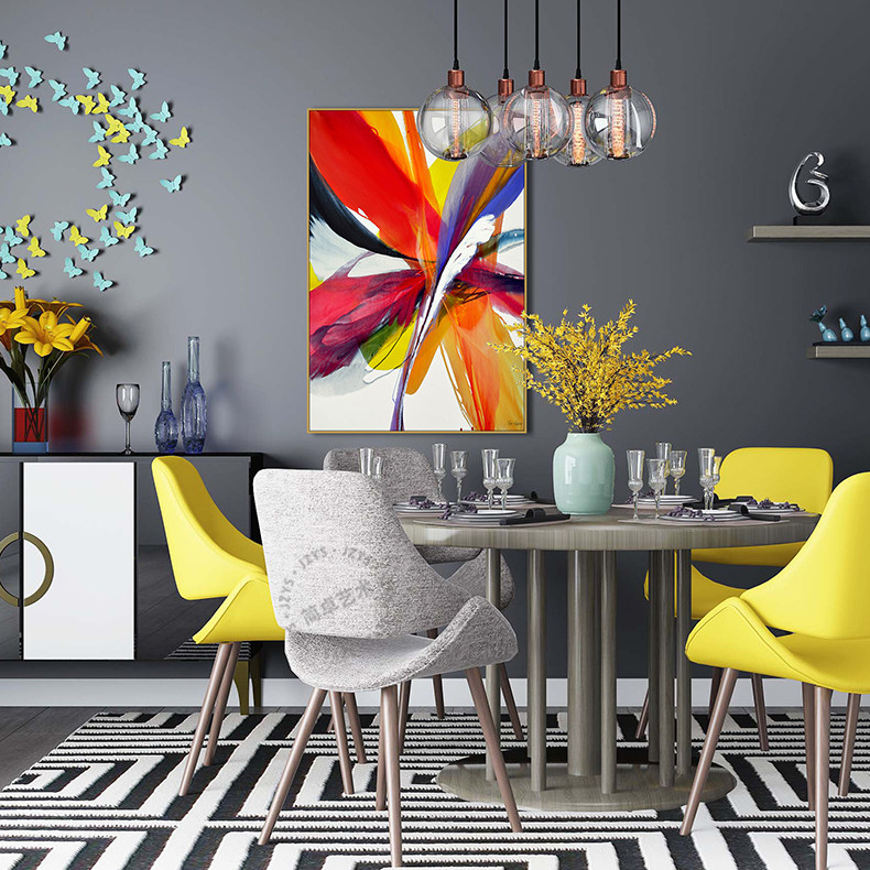 现代简约热情炫彩红色抽象装饰画美式艺术意境玄关唯美大尺寸挂画