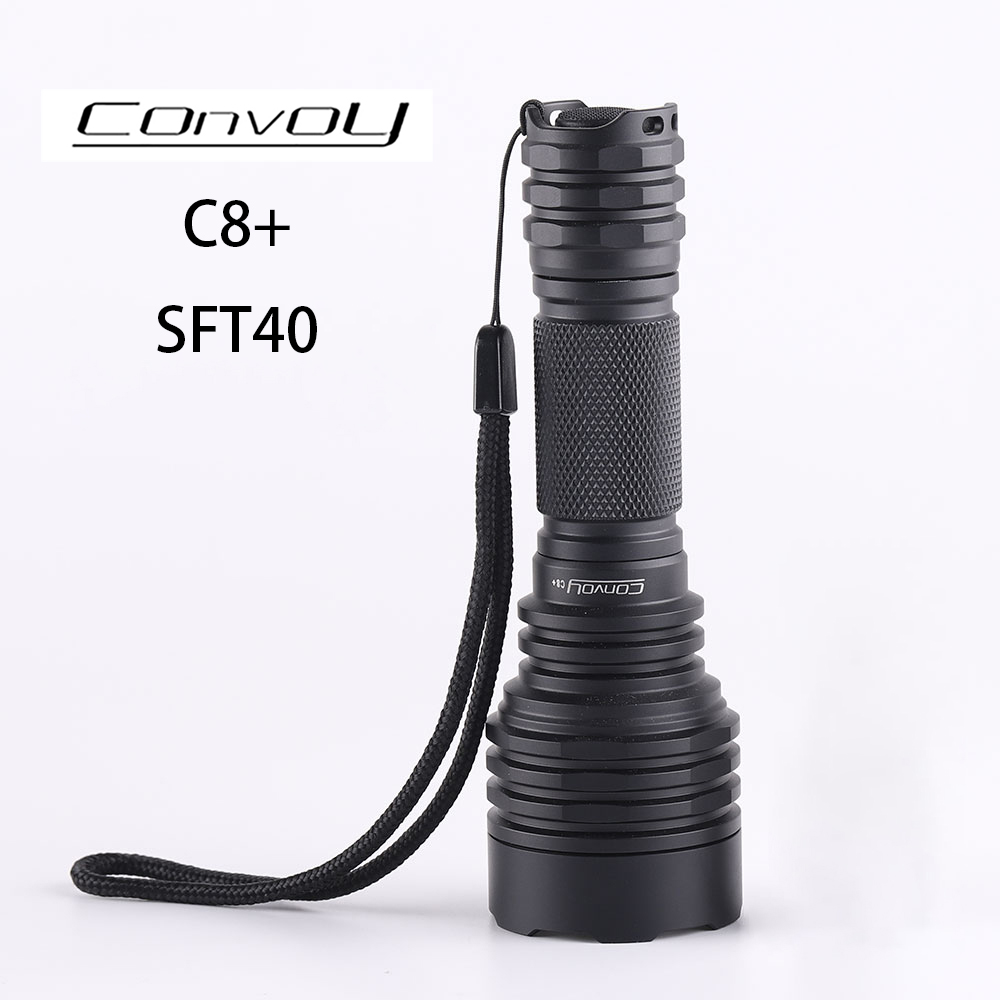 Convoy毛裤C8+手电筒配SFT40 Led便携式18650大功率露营钓鱼