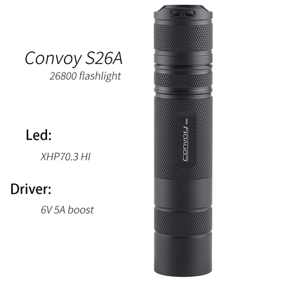 Convoy毛裤S26A XHP70.3 HI LED 26800/26650手电筒长续航露营