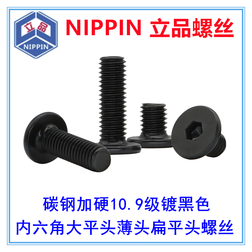 扁平头黑色内六角螺丝