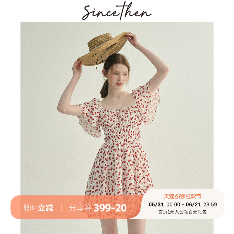 sincethen 法式度假连衣裙夏小个子穿搭裙子短款碎花裙短裙女夏季
