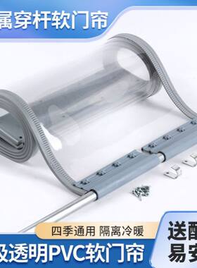 2024年新款高端PVC磁吸门帘塑料透明商用软帘挡风超市保暖隔断帘