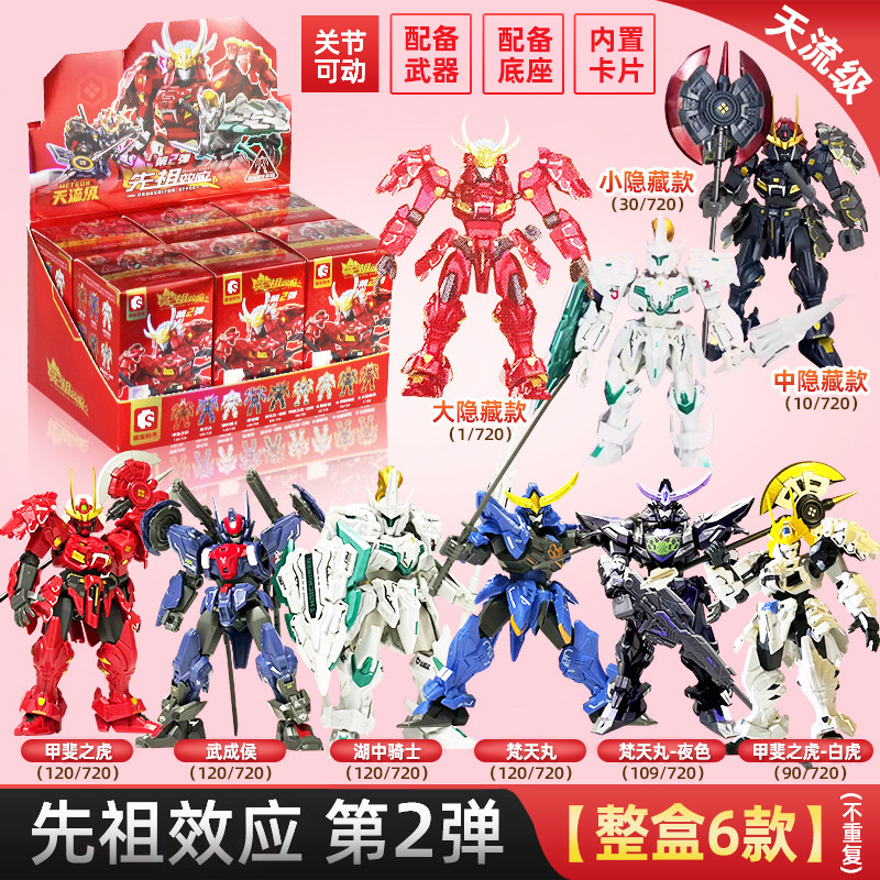 模寿先祖效应盲盒积木国潮模型