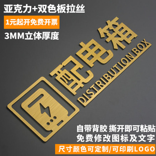 配电箱强弱电井水管井电表间水表间风机房标识提示牌定制自粘标示