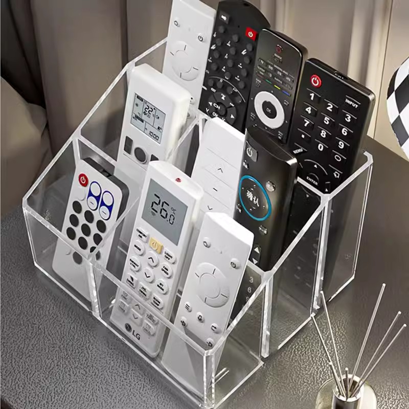 遥控器收纳盒客厅创意分格电视空调遥控置物架床头多功能放置架子