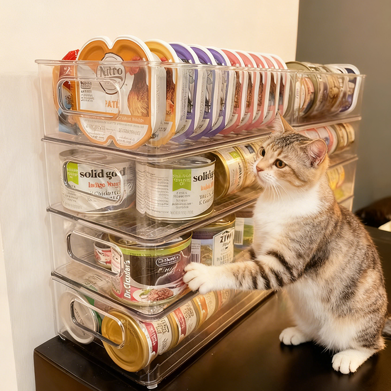 桌面猫罐头收纳盒分装盒