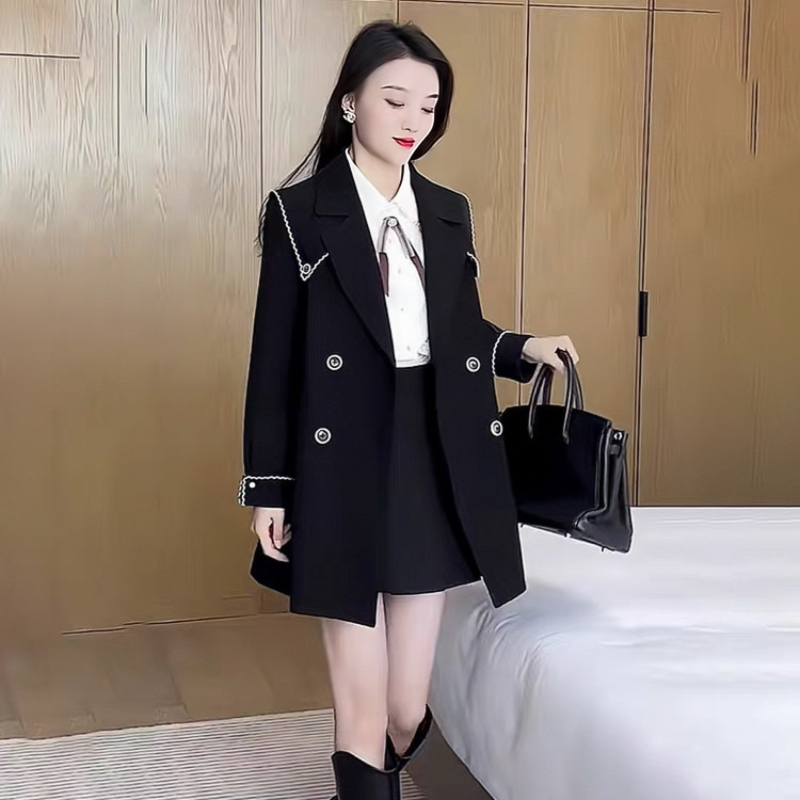 短款风衣女小个子显高外套2025春秋新款气质上衣中长款英伦风大衣