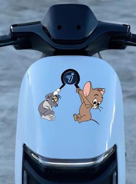 九号电动车M95CM85CN70N80杰瑞汤姆搞笑车标改装