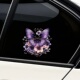 紫色蝴蝶花汽车装 创意防水电动车摩托贴画贴纸 饰贴身划痕遮挡个性
