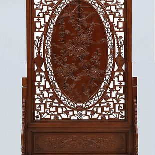 实木屏风隔断卧室遮挡客厅家用办公室东阳木雕玄关移动屏风 新中式