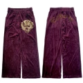 Burgundy Rhinestone Tiger Head Pants (Minor Imperfection)