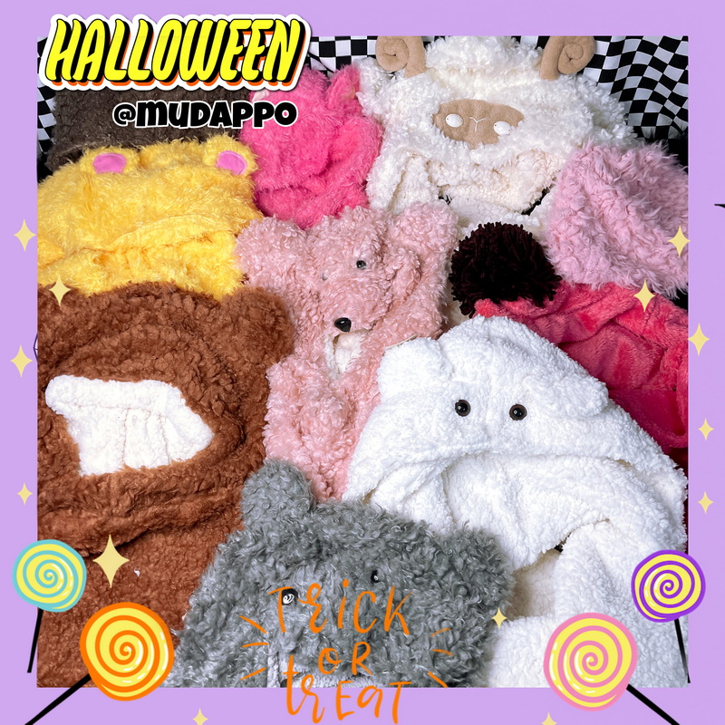 仅一批ins连帽卡通动物毛绒围脖