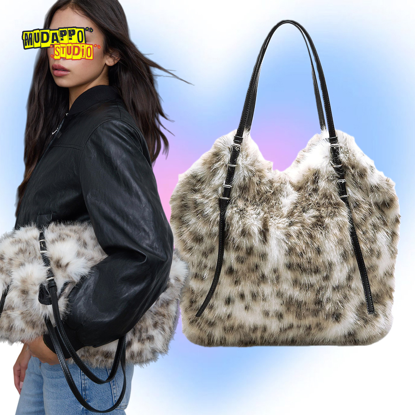 量少西班牙单欧美风涩谷辣妹豹纹毛绒仿皮草大容量轻奢单肩托特包,箱包皮具/热销女包/男包,通用款女包,淘宝优惠券,粉丝福利购,淘宝优惠卷