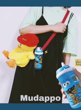 德国蓝色姜饼人便携饮水杯卡扣鸭嘴杯水壶防漏不含BPA 包邮