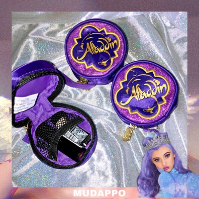 紫色刺绣口红收纳化妆包