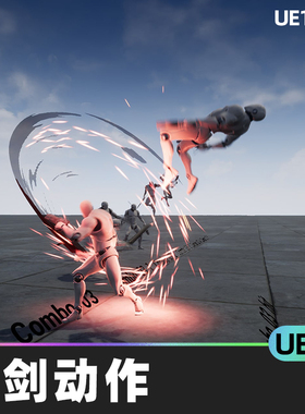 Insane Gun Sword AnimSet枪剑动画攻击装备动作UE4虚幻4.27游戏