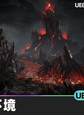 Brushify Underworld Pack环境5.4虚幻UE5石块幻想模块化材料火山
