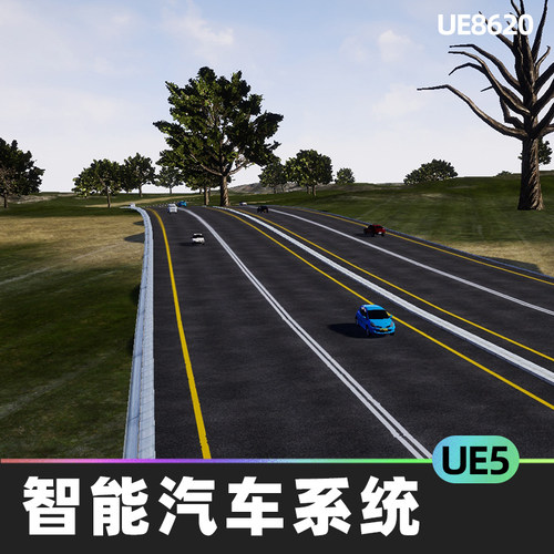 Traffic AI System智能汽车系统5.1虚幻UE5交通人工智能蓝图轿车