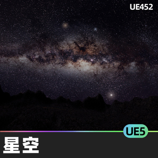 Starry Sky星空动态照明月亮月球云朵昼夜循环UE5.1虚幻5设计素材