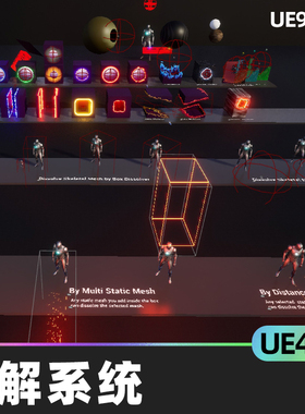 Dissolve Anything溶解系统4.27虚幻5.3蓝图UE5幻想材料静态网格