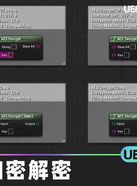 AES Encrypt Decrypt加密解密5.3虚幻UE5加密货币代码插件数据