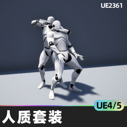 Hostage Set人质套装4.27虚幻引擎UE5空闲状态配对动画人质手枪