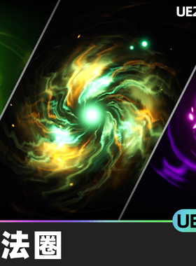 100 Buffs Auras and Magic Circles VFX Pack魔法圈5.0虚幻UE5