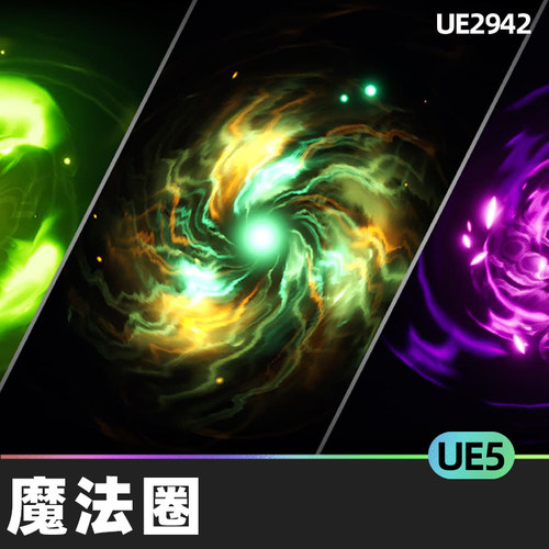 100 Buffs Auras and Magic Circles VFX Pack魔法圈5.0虚幻UE5