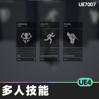 Multiplayer Skill Tree System多人技能树系统蓝图技能角色UE4