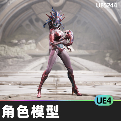 Paragon Zinx角色模型UE4人物角色虚幻引擎模型动画皮肤史诗骷髅