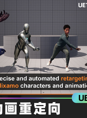 Mixamo Animation Retargeting动画重定向UE5代码编辑器插件素材