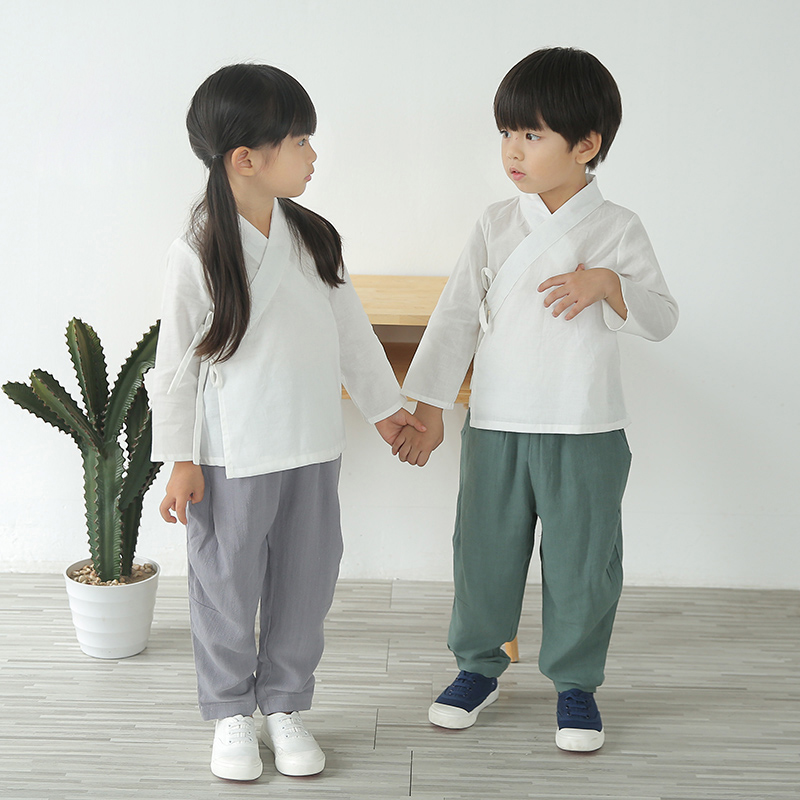 春秋中性男女童打底衫汉服儿童纯棉t恤衬衫宝宝中国风唐装古装在类目 童装/婴儿装/亲子装, 衬衫中 - 来自Buy2taobao.com提供专业的淘宝代购服务