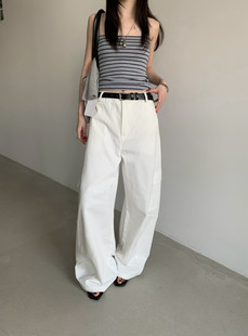 TABLE韩系松弛感工装解构设计阔腿裤女夏宽松显瘦百搭休闲裤35096