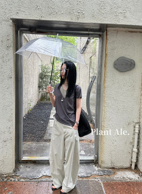 Rosy Oasis夏季新品韩版显瘦假两件脖子系带侧边抽绳短袖T恤W5746